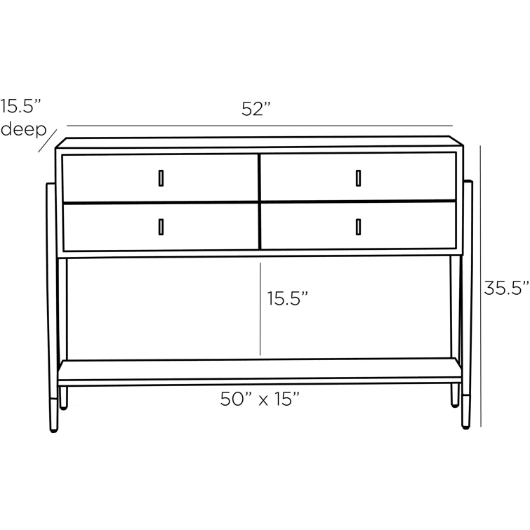 Nora Brindle Solid Wood Console Table with Storage