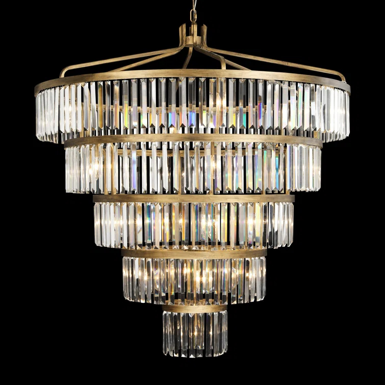 Havana Gold and Crystal 25-Light Chandelier
