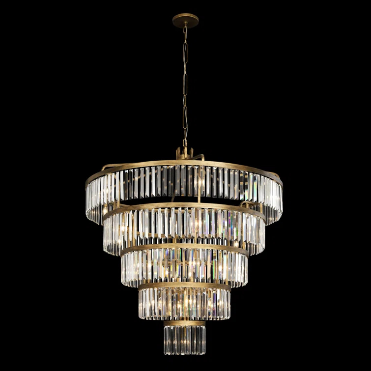 Havana Gold and Crystal 25-Light Chandelier