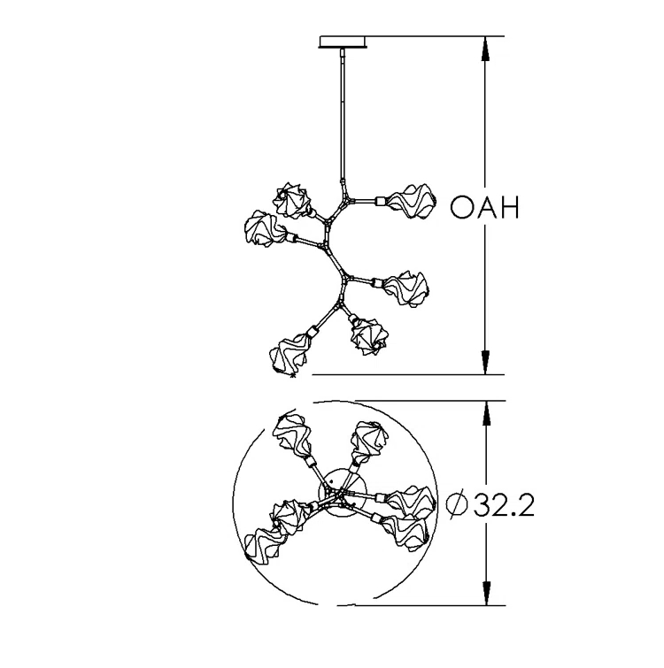 Blossom Dimmable LED Sputnik Modern Linear Chandelier