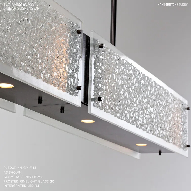 Textured Glass Dining Linear Suspension