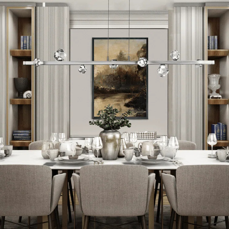 Stella Steel & Crystal Kitchen Linear Suspension