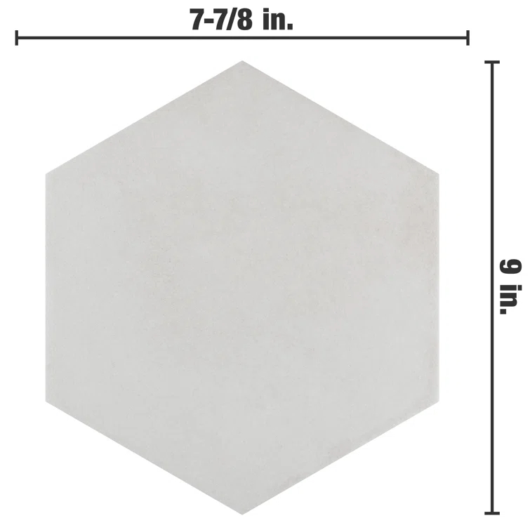 Matter Hex 7.88" x 9" Porcelain Stone Look Floor and Wall Tile