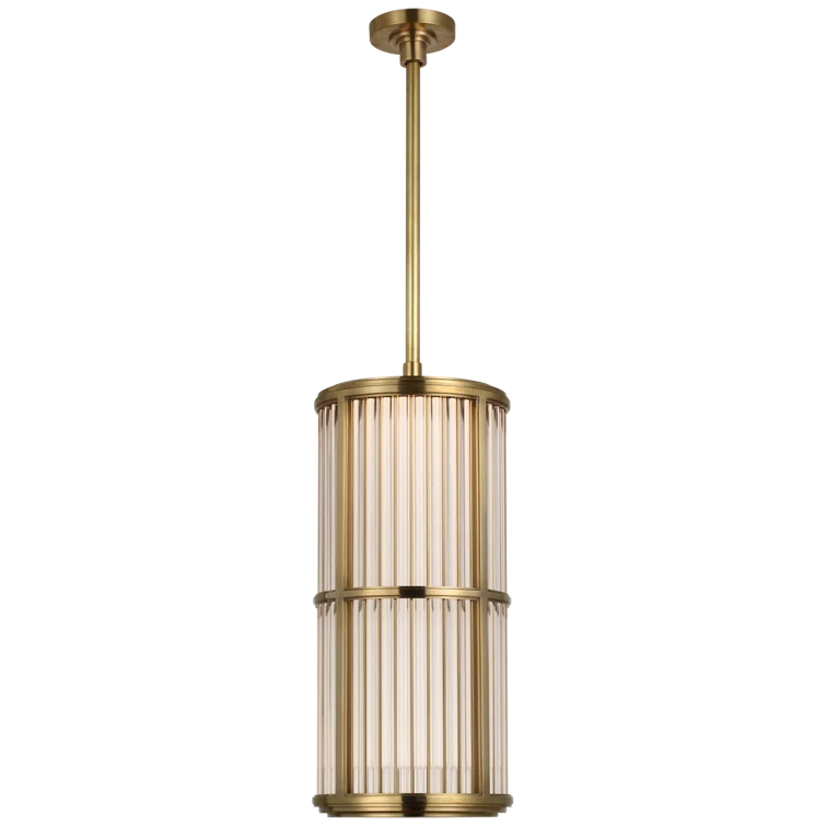 Lauren Modern Natural Brass and White Glass LED Pendant Light