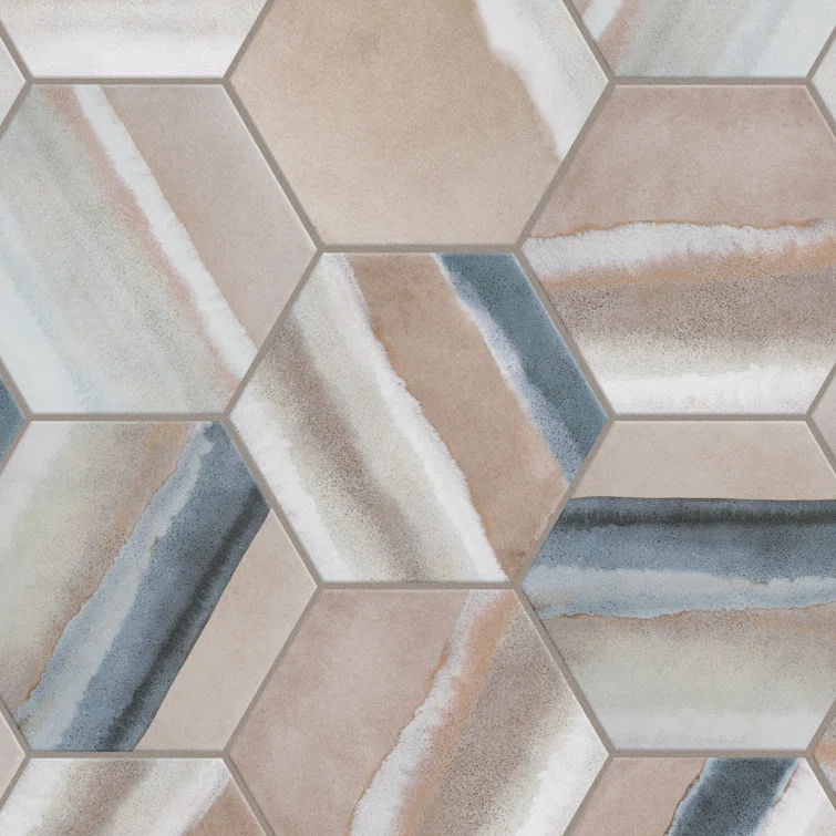Matter Hex Canvas 8' x 9' Stone Look Wall & Floor Tile