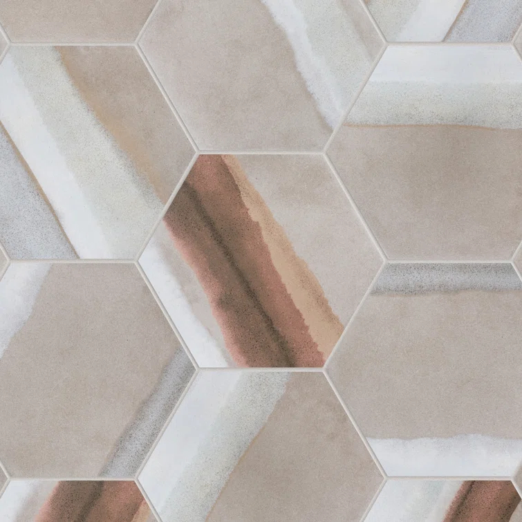 Matter Hex Canvas 8' x 9' Stone Look Wall & Floor Tile