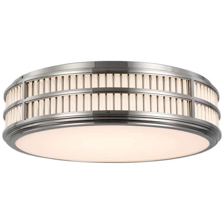 Polished Nickel 24" LED Flush Mount Ceiling Light with Glass