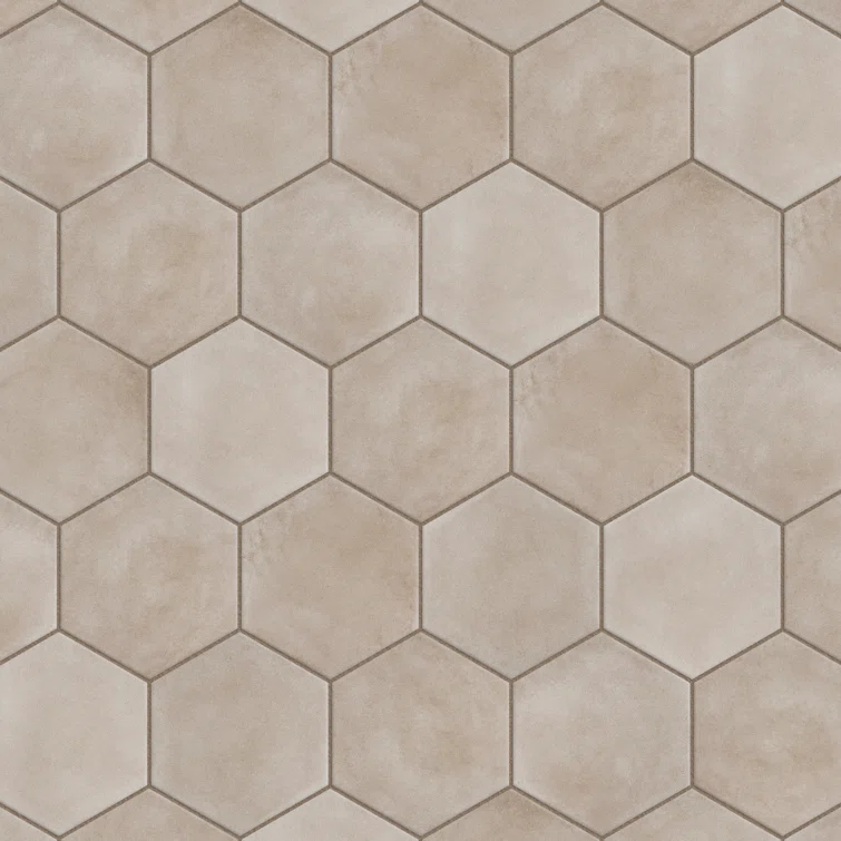 Matter Hex 7.88" x 9" Porcelain Stone Look Floor and Wall Tile
