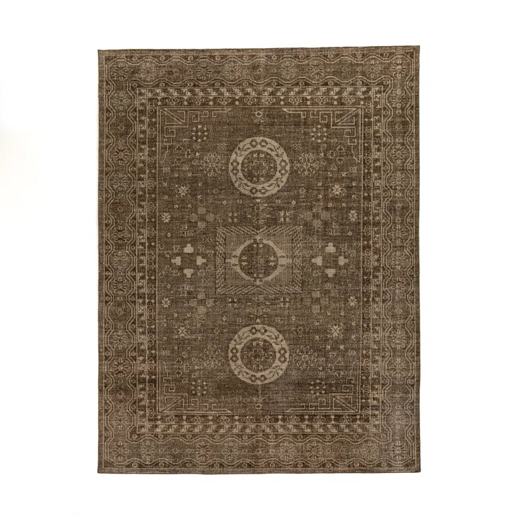 Elysian Cream Hand-Knotted Wool Rectangular Rug 10' x 14'