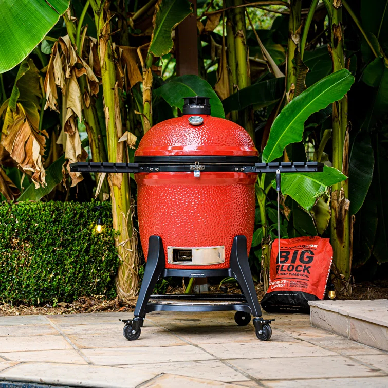 Kamado Joe BigJoe III 24-inch Charcoal Grill in Red