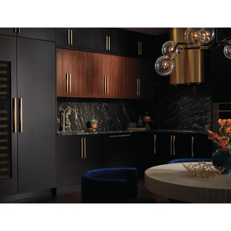 Luxe Gold Brass Pull-Down Kitchen Faucet with Spray