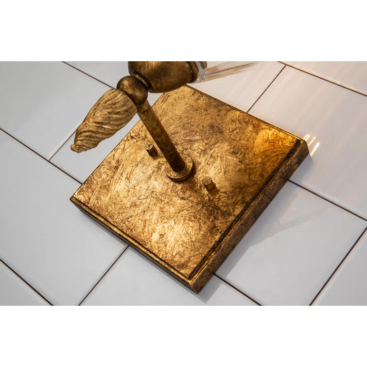 Whimsical Orb Gold 1-Light Wall Sconce with Clear Glass