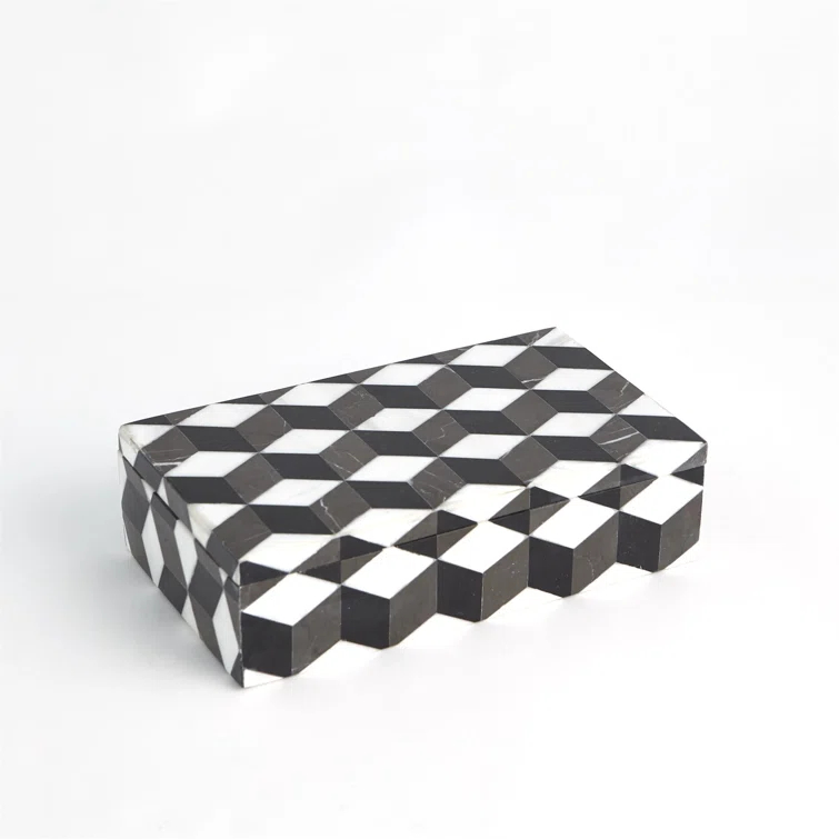 Global Views Escher Marble Box-Sm