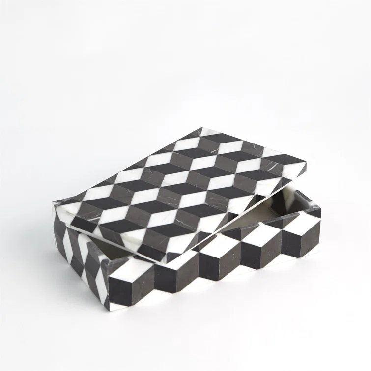 Global Views Escher Marble Box-Sm