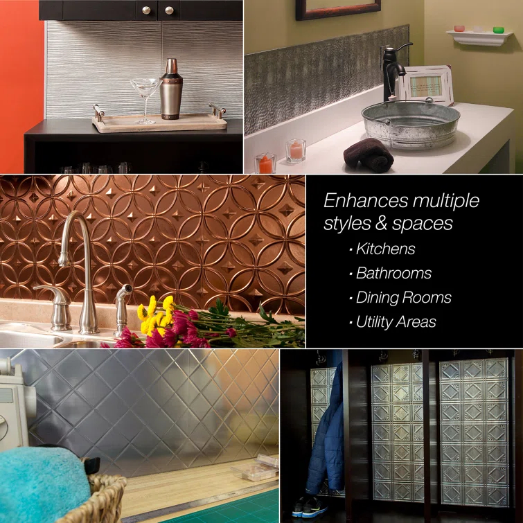 FASÄDE Diamond Plate Decorative Vinyl 4'X8' Wall Panel