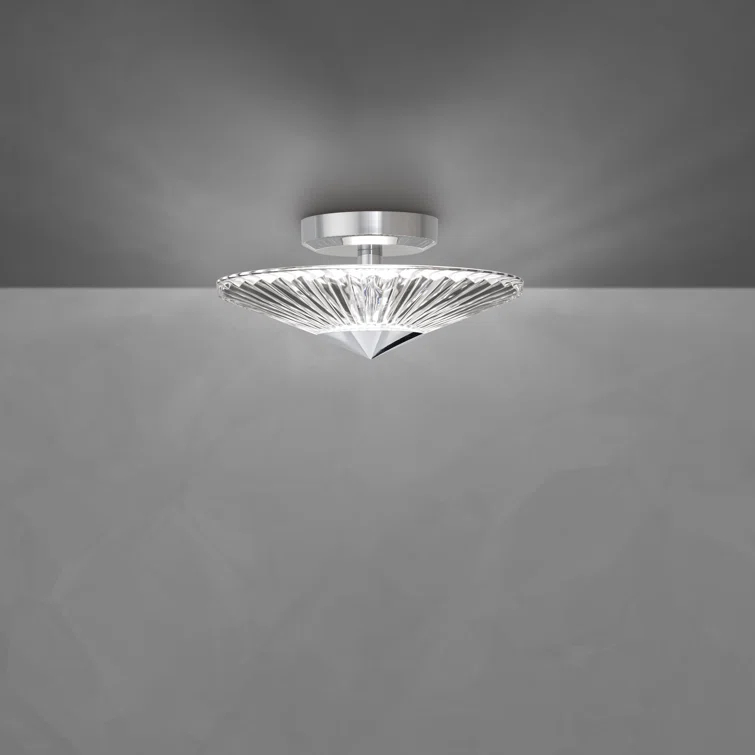 Origami Crystal LED Semi Flush Mount
