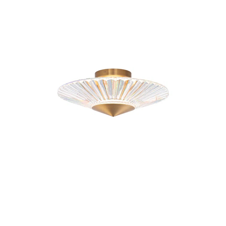 Origami Crystal LED Semi Flush Mount