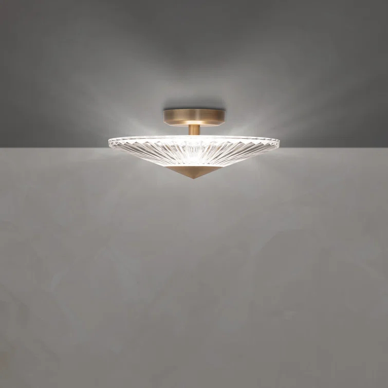Origami Crystal LED Semi Flush Mount