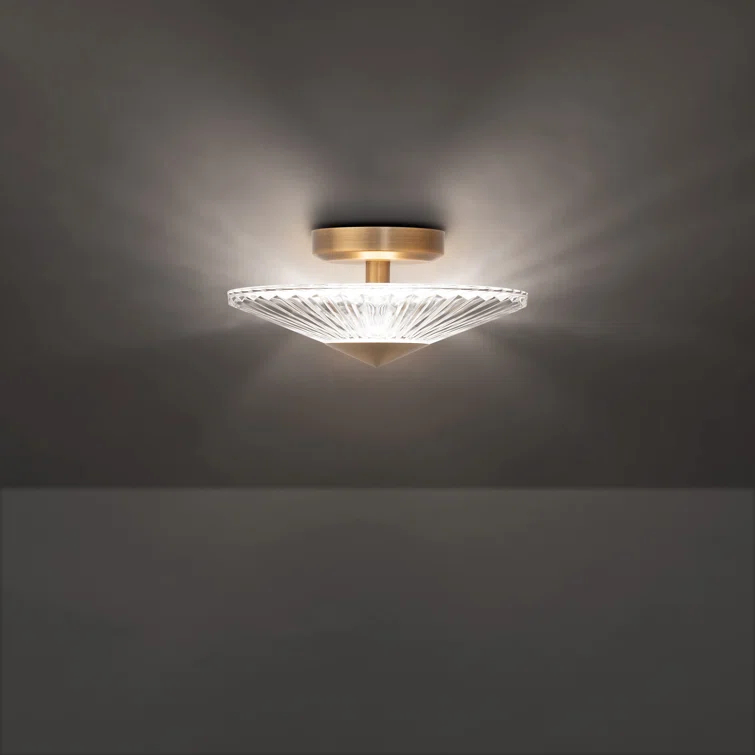 Origami Crystal LED Semi Flush Mount
