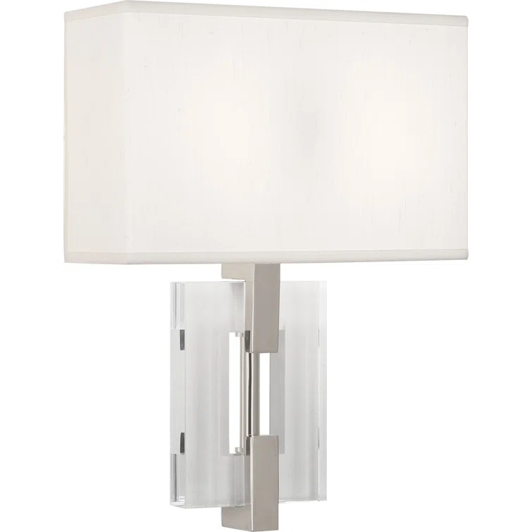 Lincoln Geometric 16'' Polished Nickel Wall Sconce with Pearl Shade