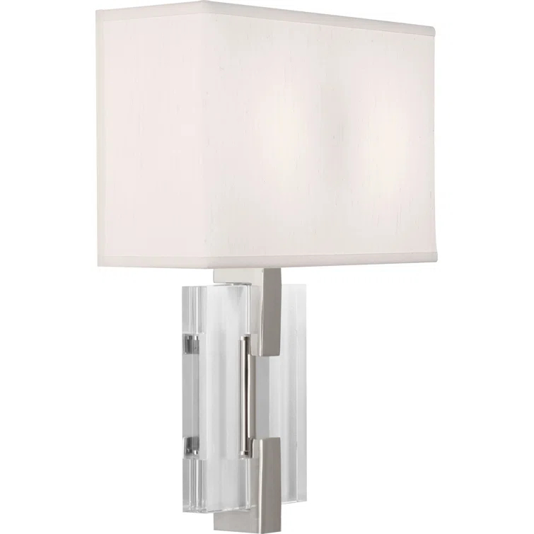 Lincoln Geometric 16'' Polished Nickel Wall Sconce with Pearl Shade