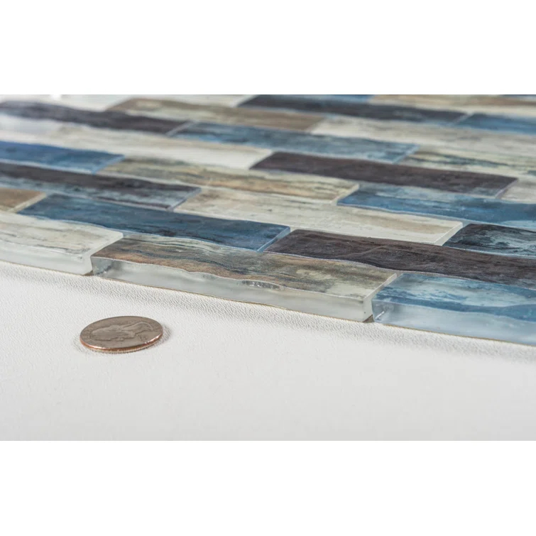 Giovan 1" x 4" Glass Brick Joint Mosaic Shower Walls, Kitchen Backsplash and Floor Tile