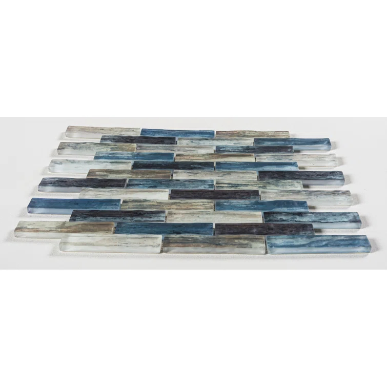 Giovan 1" x 4" Glass Brick Joint Mosaic Shower Walls, Kitchen Backsplash and Floor Tile