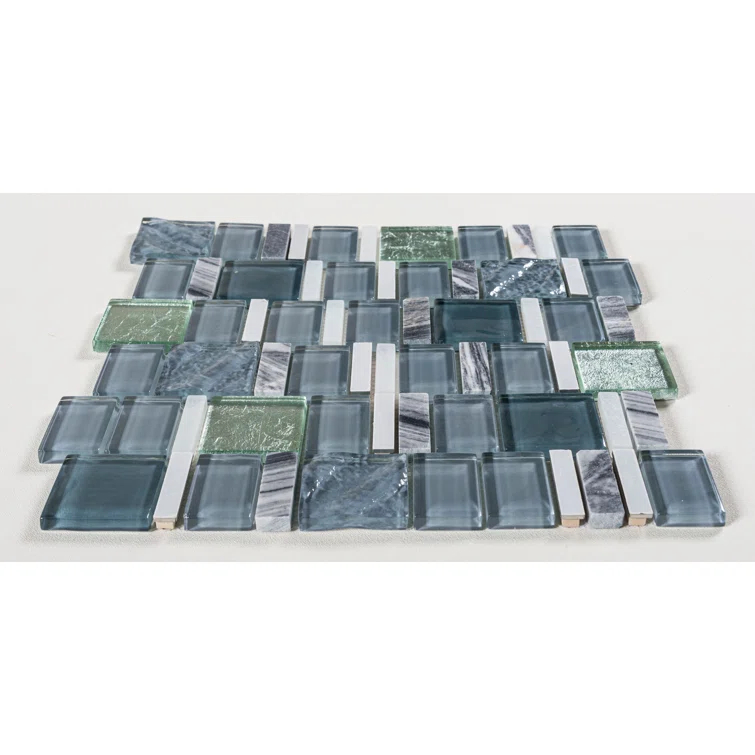 Estee Glass/Stone/Metal Mosaic Kitchen Backsplash, Wall and Floor Tile