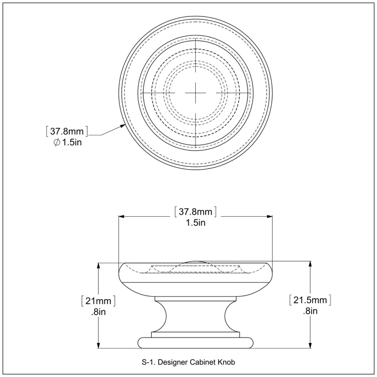 Gober 1" Diameter Mushroom Knob