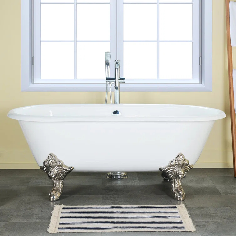 Gallagher 72'' x 31.5'' Freestanding Soaking Cast Iron Bathtub