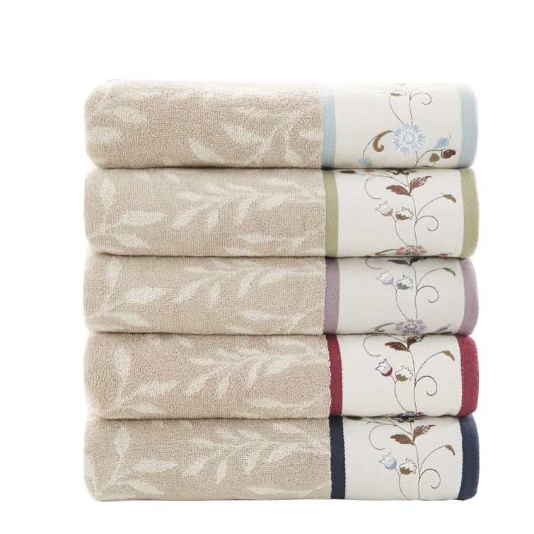 Madison Park Raheem Embroidered Cotton Jacquard Towel Set (Set of 6)