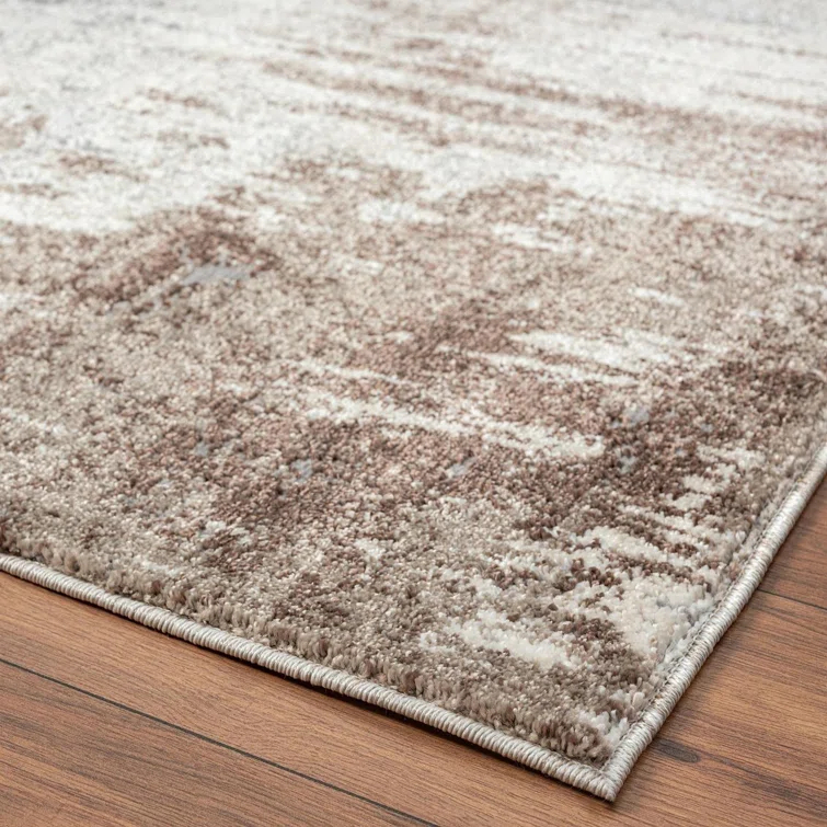 Luxe Weavers Rug 7680 Abstract Persian-Rugs Stain Resistant, Machine-Made, Brown