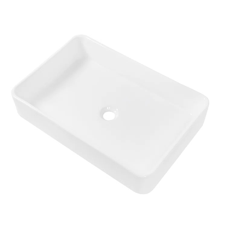 APRESSHUI 16'' Ceramic Rectangular Bathroom Sink
