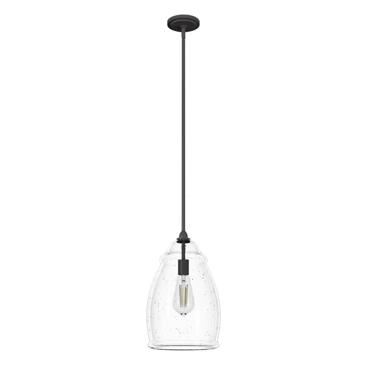 Dunshire 1 Light Noble Bronze Pendant with Glass
