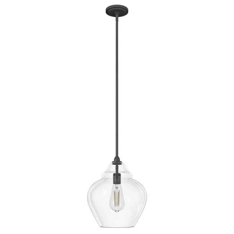 Dunshire 1 Light Noble Bronze Pendant with Glass