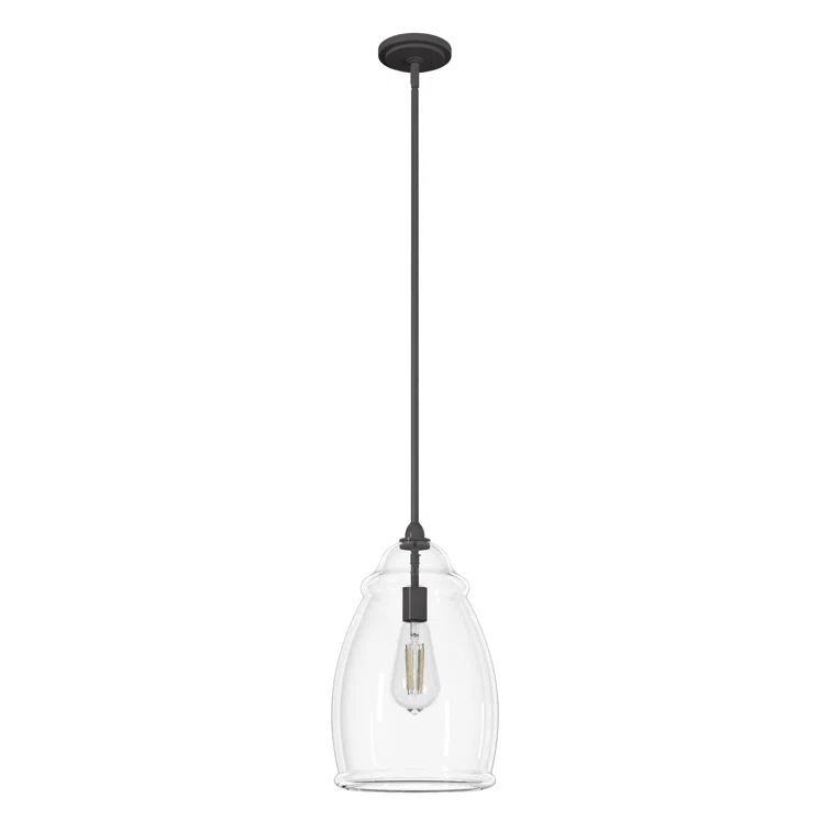 Dunshire 1 Light Noble Bronze Pendant with Glass