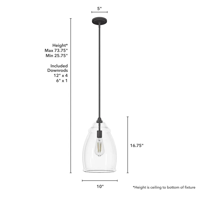 Dunshire 1 Light Noble Bronze Pendant with Glass