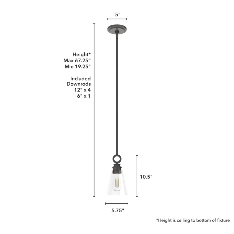 Klein 1 Light Glass Cone Pendant