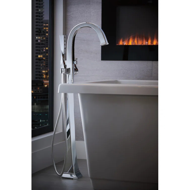 Venetian Bronze Polished Nickel Brass Single Hole Freestanding Tub Filler