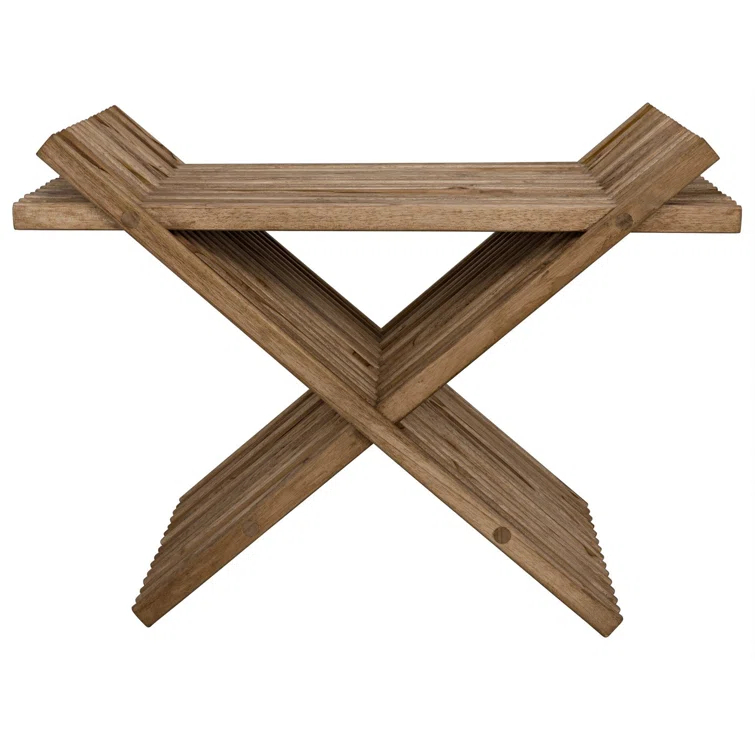 Noir Dede Solid Wood Accent Stool