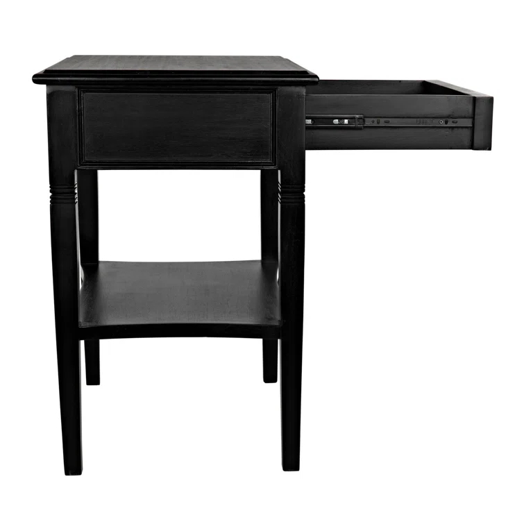 Luna 1 Drawer Nightstand - Hand Rubbed Black