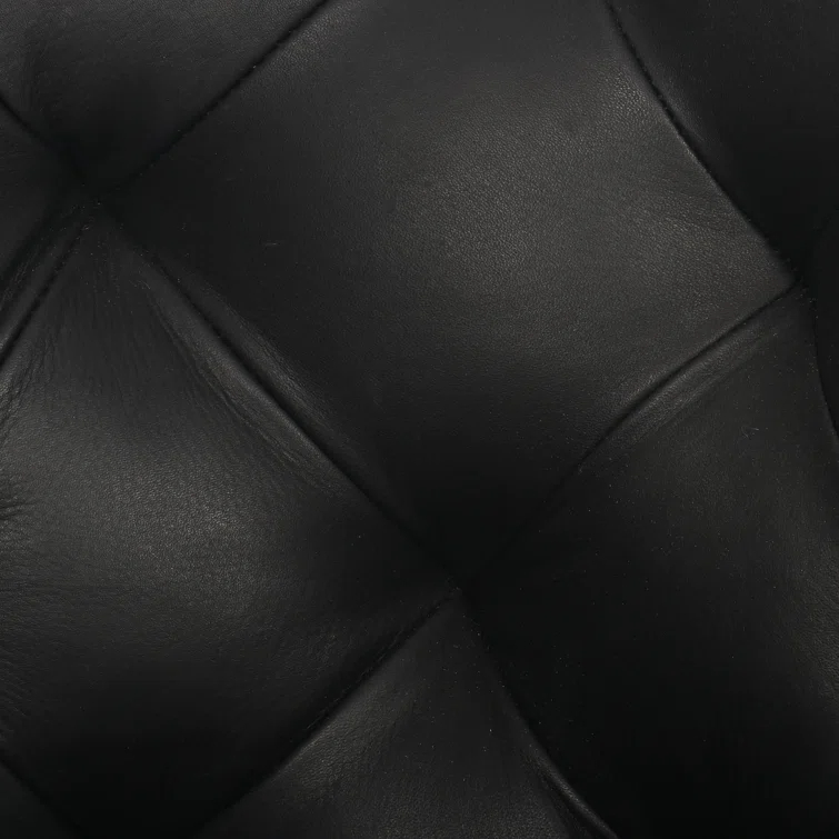 Heirloom Black Leather Swivel Barrel Chair