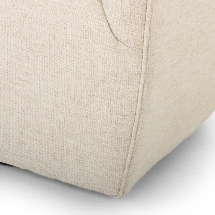 Thames Cream Leather Handcrafted Swivel Chair