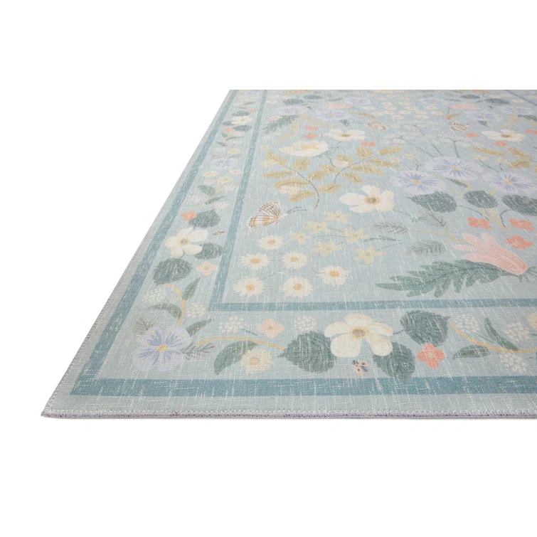 Rifle Paper Co. x Loloi Floral Willow Sky Area Rug