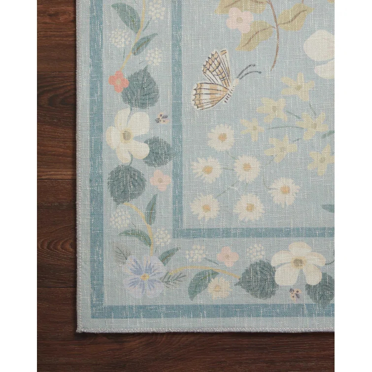 Rifle Paper Co. x Loloi Floral Willow Sky Area Rug