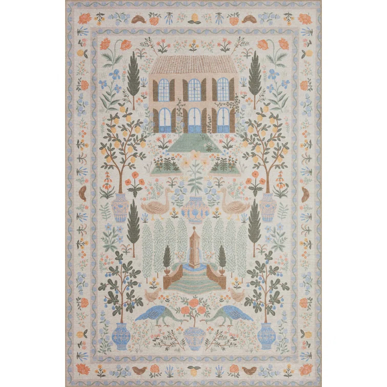 Rifle Paper Co. x Loloi Menagerie MEN-03 Camont Cream Rug