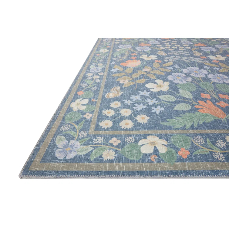 Rifle Paper Co. x Loloi Cotswolds COT-03 Willow Indigo Rug