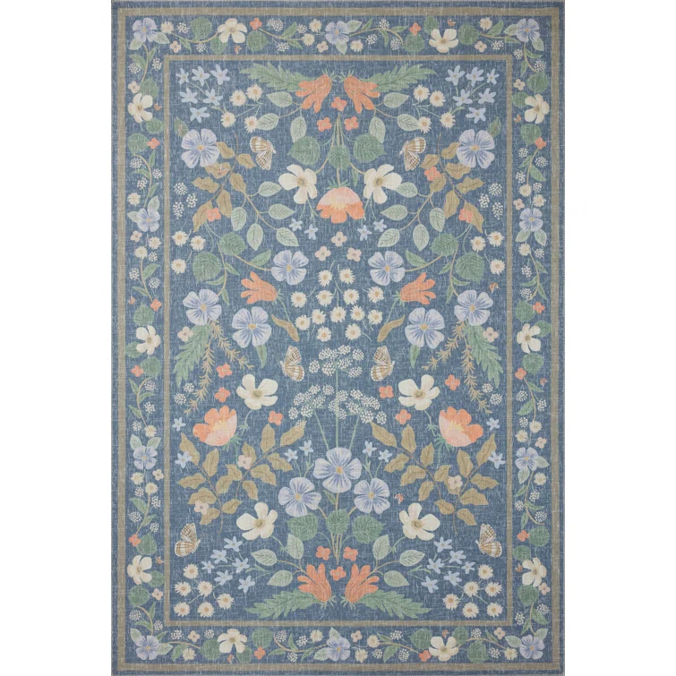 Rifle Paper Co. x Loloi Cotswolds COT-03 Willow Indigo Rug