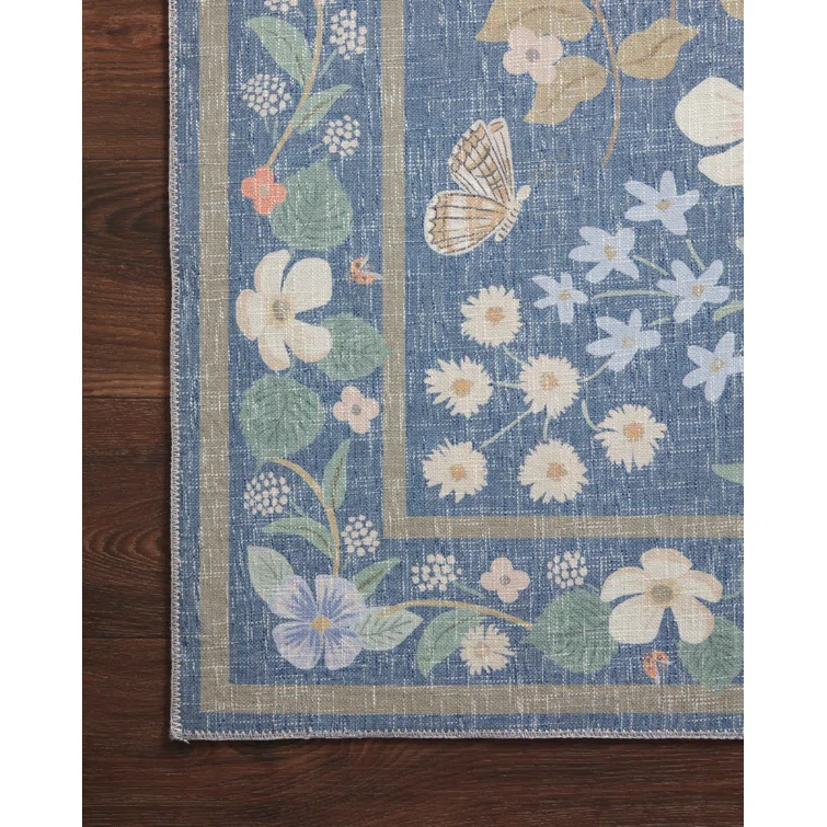 Rifle Paper Co. x Loloi Cotswolds COT-03 Willow Indigo Rug