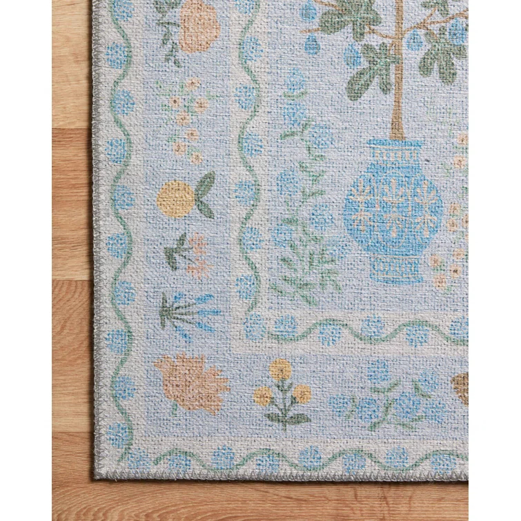 Rifle Paper Co. x Loloi Menagerie MEN-03 Camont Lt. Blue Rug
